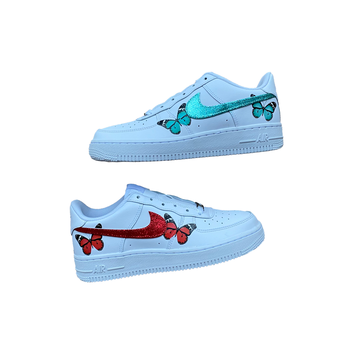 Blue hd clear top butterfly air force 1