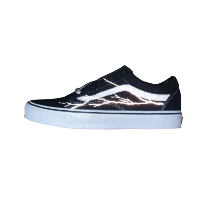 REFLECTIVE LIGHTNING VANS OLD SKOOL - NOVEL Aaron Schröer-High Quality Custom Sneaker