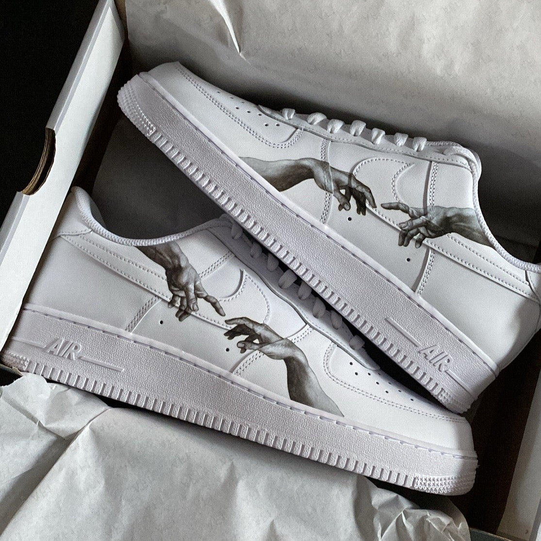 GREY HANDS NIKE AIR FORCE 1 - NOVEL Aaron Schröer-High Quality Custom Sneaker