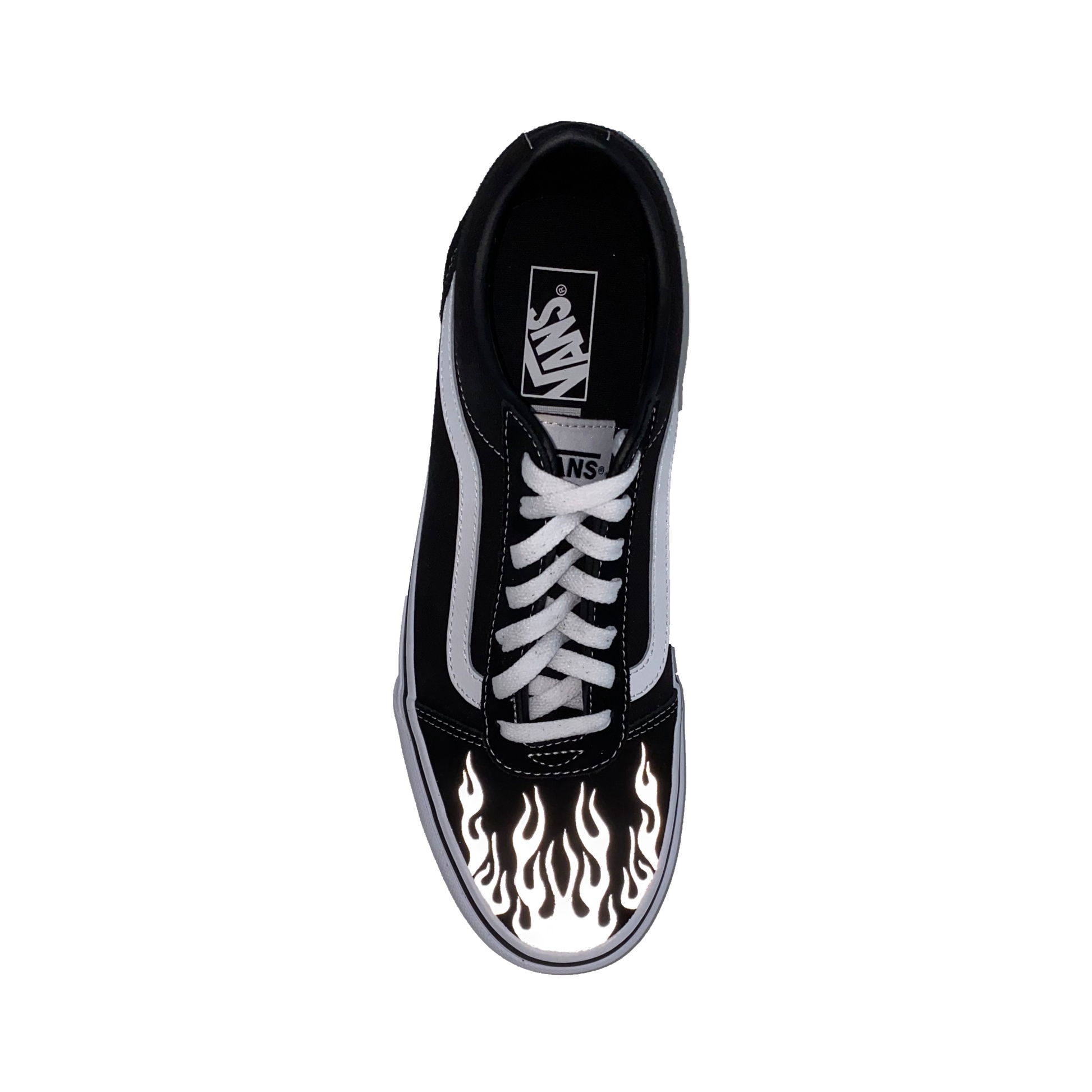 REFLECTIVE FLAME VANS OLD SKOOL - NOVEL Aaron Schröer-High Quality Custom Sneaker