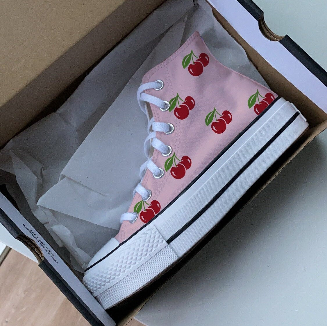 CHERRY DESGIN CONVERSE All Star Platform (Custom Design)
