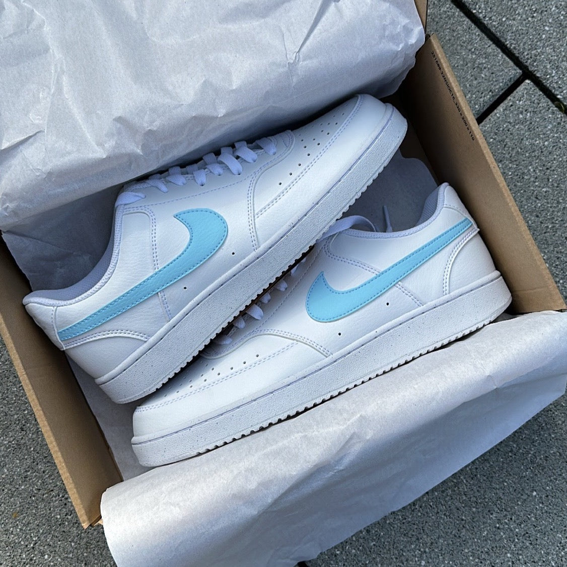 PASTEL BLUE DESIGN NIKE Court Vision Low - NOVEL Aaron Schröer-High Quality Custom Sneaker