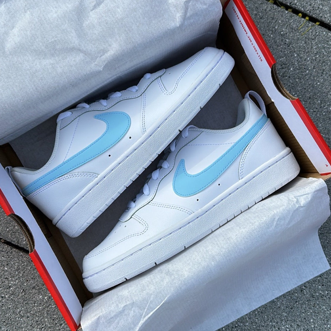 PASTEL BLUE DESIGN NIKE Court Borough Low - NOVEL Aaron Schröer-High Quality Custom Sneaker