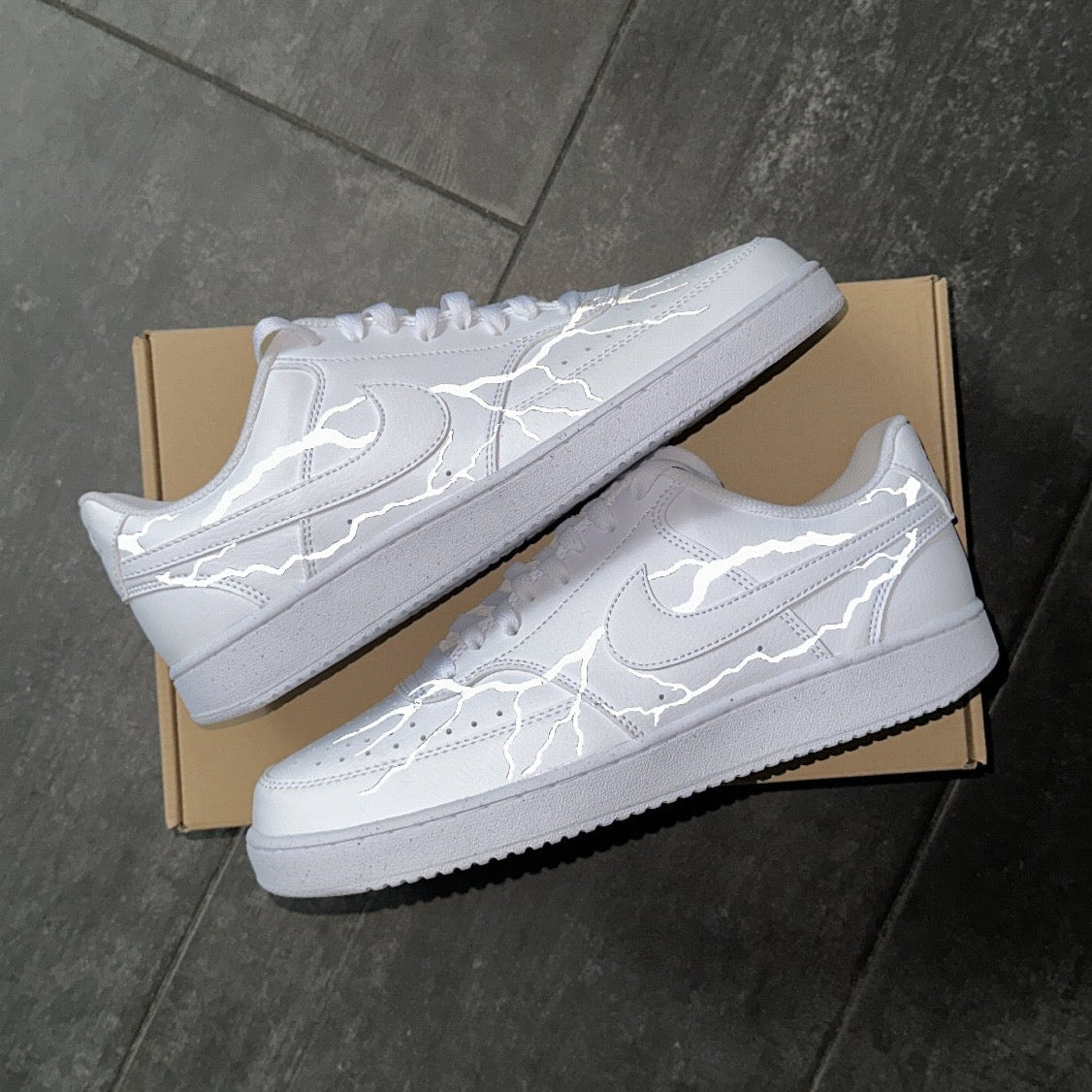 REFLECTIVE LIGHTNING (MODEL 2) NIKE Court Vision Low - NOVEL Aaron Schröer-High Quality Custom Sneaker