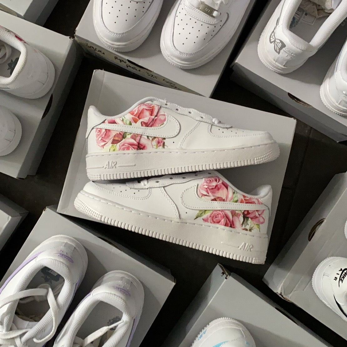 CUT ROSE NIKE AIR FORCE 1 - NOVEL Aaron Schröer-High Quality Custom Sneaker