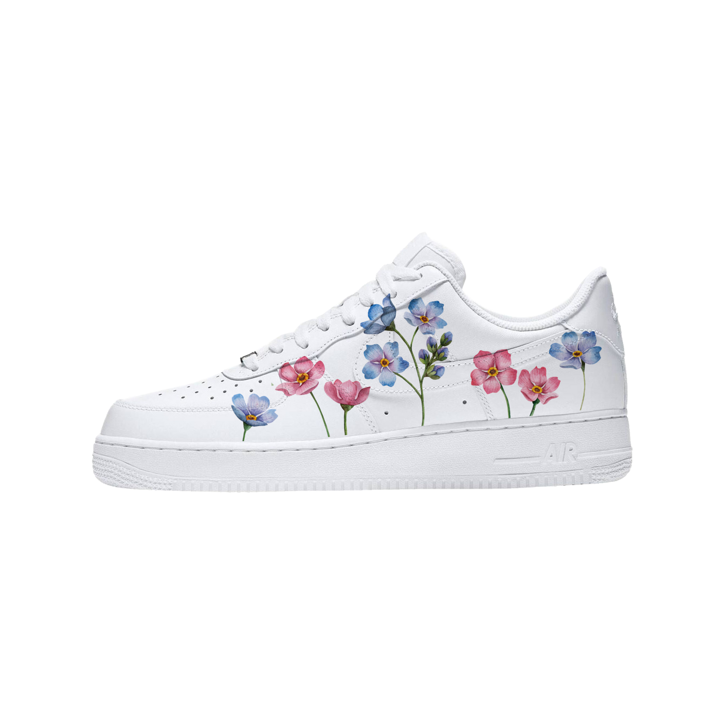 Black air force ones with flowers shop