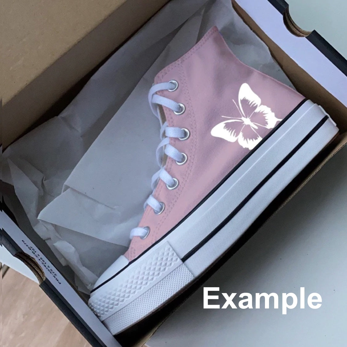 PINK PASTEL CONVERSE ALL STAR PLATFORM (with motive) - NOVEL Aaron Schröer-High Quality Custom Sneaker