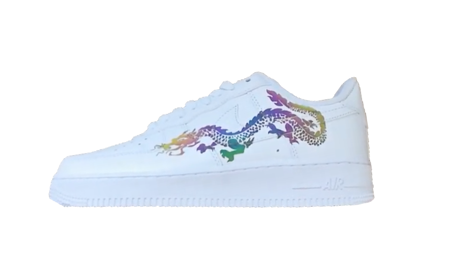 RAINBOW REFLECTIVE DRAGON NIKE AIR FORCE 1 - NOVEL Aaron Schröer-High Quality Custom Sneaker