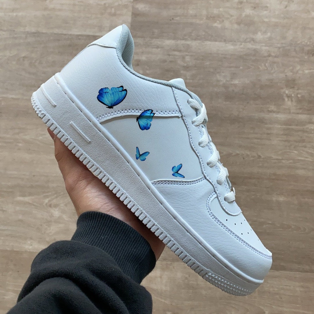 SMALL BLUE BUTTERFLIES SHOES (unbranded) - NOVEL Aaron Schröer-High Quality Custom Sneaker