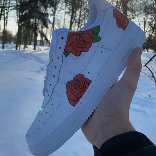 RED ROSES NIKE AIR FORCE 1 - NOVEL Aaron Schröer-High Quality Custom Sneaker