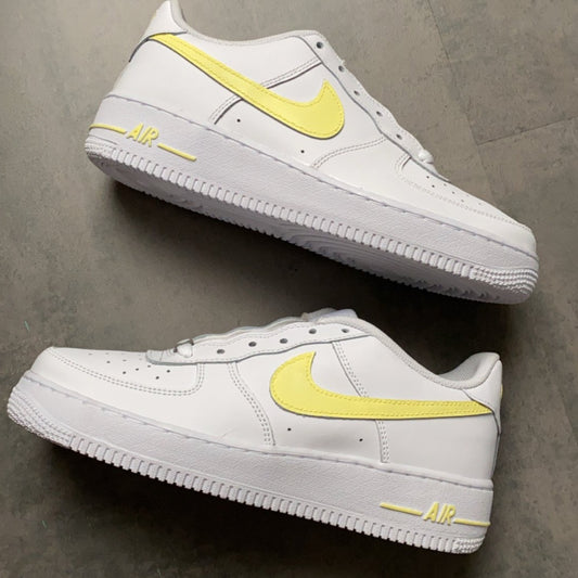 YELLOW PASTEL NIKE AIR FORCE 1 - NOVEL Aaron Schröer-High Quality Custom Sneaker